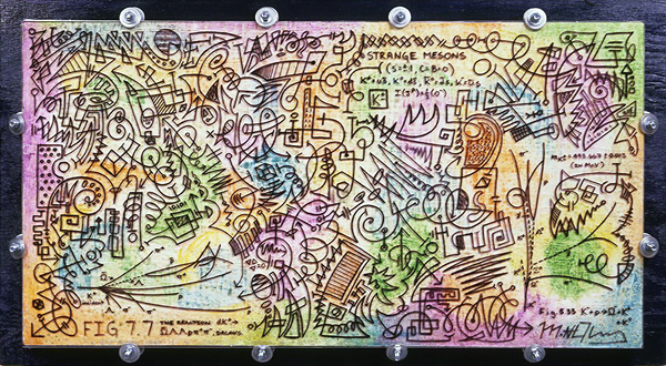 Strange Mesons Particle Physics Inspired Abstract Painting on Canvas and Sharpie on Plexi-glass Meson Decay Curves and Related Formulas fLANSBURG dESIGN